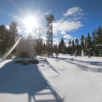 Yellowstone Tower and instrument hut in the field