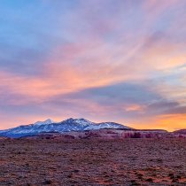 View of sunrise from the flux tower at MOAB