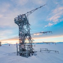 Flux tower in the snow at TOOL