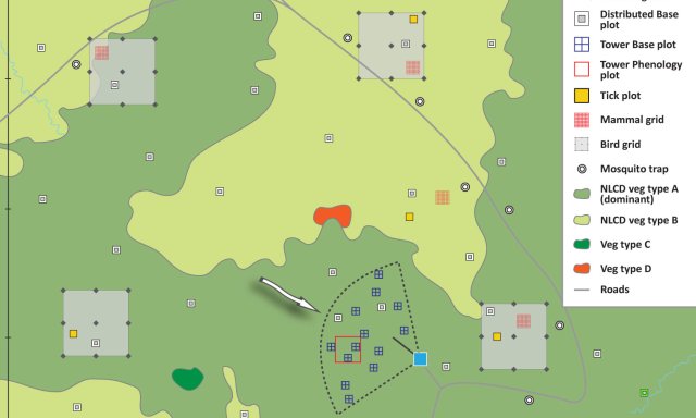Terrestrial Observational Sampling Spatial layout with Legend