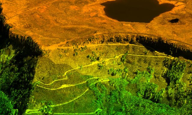 Lidar data showing Grand Mesa