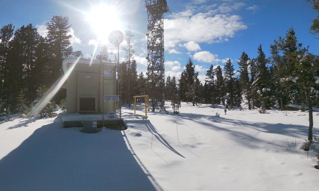 Yellowstone Tower and instrument hut in the field