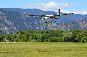 Photo of plane landing at Boulder airport