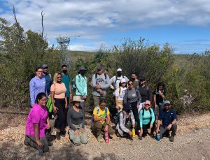 D04 staff and students from the ESA's SEEDS chapters at NEON's GUAN site in Puerto Rico. The field trip was held in March 2022.