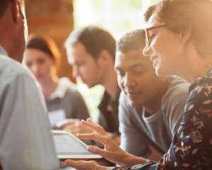 stock photo of people meeting