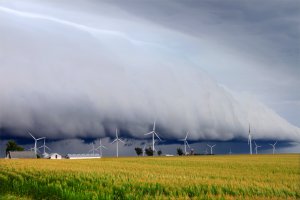 Stock Photo of strong winds on a farm