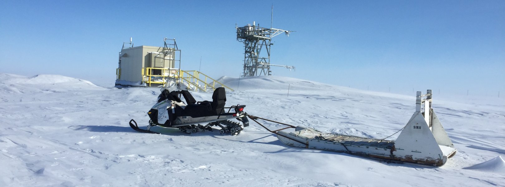 Utqiaġvik field site in the snow in the Alaskan tundra