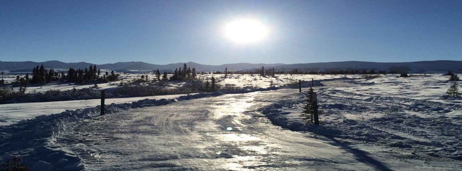 Frozen road at the HEAL field site