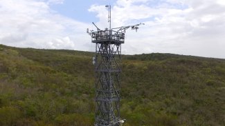 Flux tower at the GUAN field site in Puerto Rico