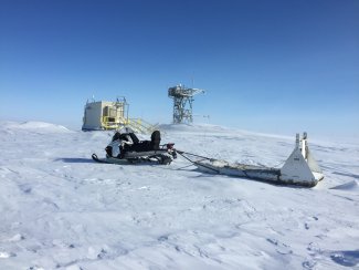 Utqiaġvik field site in the snow in the Alaskan tundra