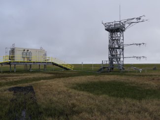 Instrument and flux tower at a NEON site