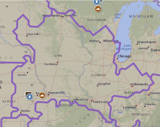 Map of Domain 06 - Prairie Peninsula