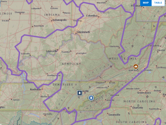 Map of Domain 07 - Appalachian and Cumberland Plateau