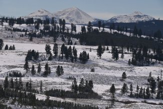 Blacktail Deer Creek is seen at the bottom of the picture, with the Gallatin Range above.