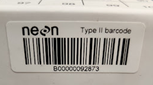 Photo of a specimen box with barcode