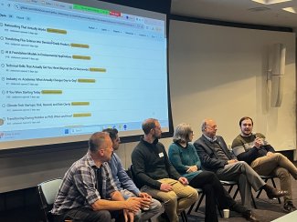 Panel sitting and discussing the nexus of science, industry, and decision support.