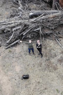 Kit Lewers in the view of the unmanned aerial vehicle she is piloting