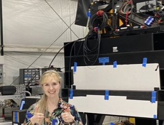 Kit Lewers next to AOP Payload