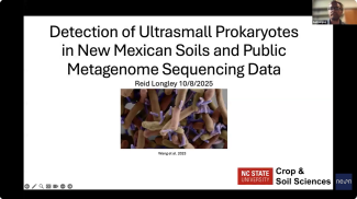 Screenshot of Reid Longley's science seminar presentation