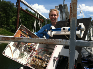  Dr. Cayelan Carey, Associate Professor of Biological Sciences at Virginia Tech, in the field