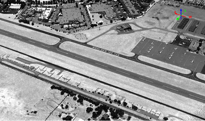 Figure 8. Example lidar image from the Nominal Runway calibration flight over the Boulder Runway.